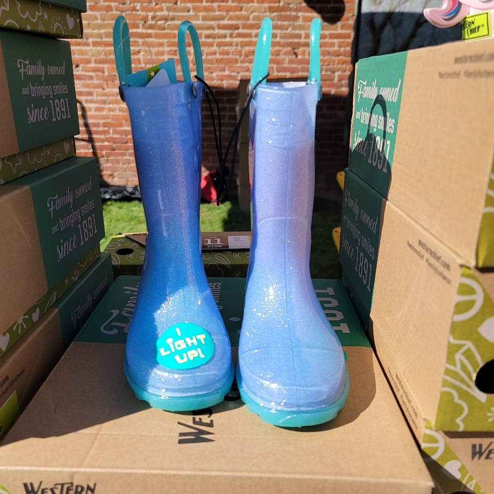 Glitter Ombre Light Up Rainboots